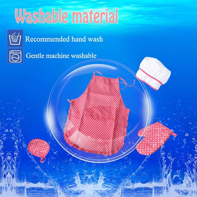 HmiL-U Chef Set for Kids - 13 Pcs Kids Cooking and Baking Set Includes Kids Apron, Chef Hat, Utensils, Cooking Mitt for Kids Chef Role Play Set , Gift for 3 Year Old Girls and up …