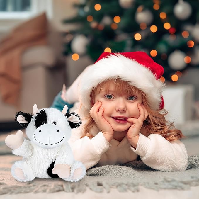 Heatable & Coolable Cow Stuffed Animal, Heated Stuffed Animals Heating Pad for Soothing & Relaxation, Lavender Scent Cow Plush for Stress Discomfort, Cows Gift for Kid & Aldult, Dairy Cattle