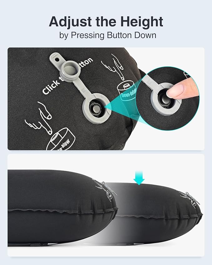 Luxtude Inflatable Lumbar Pillow for Airplane Travel, Lumbar Support Pillow for Office Chair/Car, Self-Inflating Travel Airplane Pillows, Back Support Pillows for Reducing Back/Neck Pain