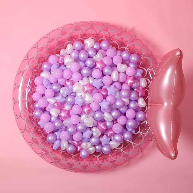 GOGOSO Ball Pit Balls,Plastics Balls for Ball Pit, Stars Hearts Shape for PastelBall for Toddlers Kids