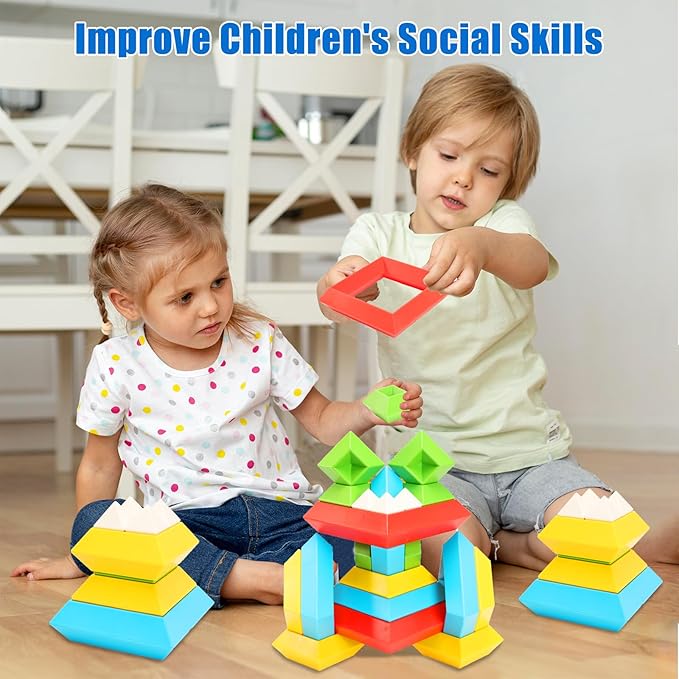 Montessori Toys for Ages 3-6 Year Old Toddlers Boys Girls Preschool Learning Stacking Toy Building Blocks Educational STEM Sensory Toys Gifts