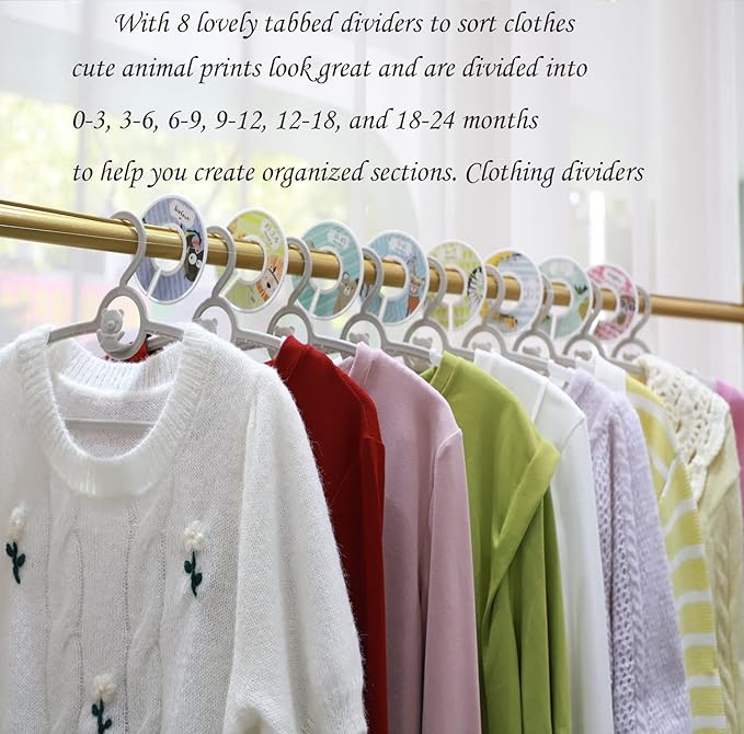 JSF Baby Nursery Closet Hangers, Ultra Thin Non-Slip and Extendable Laundry Infant Pant Hanger for Newborn Clothes 30pcs11-14 Adjustable Children Coat Hanger for Girl Boy Toddler Kids Child