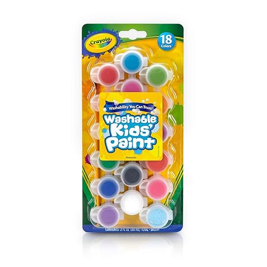 Crayola Washable Kids Finger Paint Assorted Colors, Pack of 3 | Includes 5 Color Flag Set