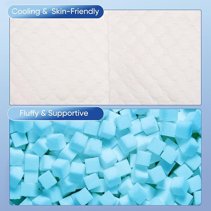 MINUPWELL 6.5" Knee Pillow for Side Sleepers - 100% Shredded Memory Foam Leg Pillow for Side Sleeping - Between Leg & Under Hip Pillow - Relieving Leg, Back, and Knee Pain - High Supportive