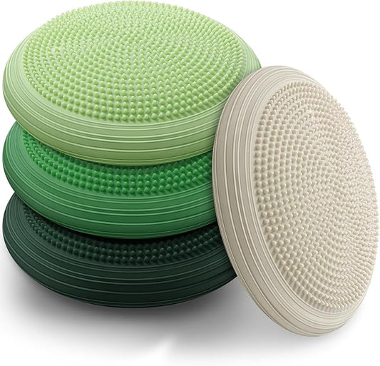 Libima 4 Pcs Wiggle Seat Inflated Wobble Cushion for Sensory Kid 13 Inches Balance Disc Flexible Seating for Classroom Sensory Pad for Chair Wiggle Cushion