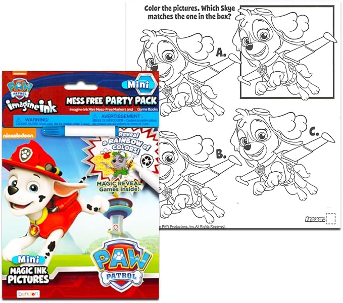 Imagine Ink Coloring Book Bundle Including 3 No Mess Magic Ink Activity Books Featuring Hot Wheels, Paw Patrol, and Despicable Me Minions and Stickers
