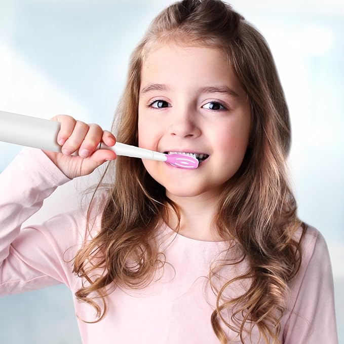 Kids Replacement Toothbrush Head for Sonicare: Ofashu Children Sonic Electric Toothbrush Brush Head for Philips 6321 6340 6032/94 6042, 8 Packs for Boys Girls 7+, Pink & Green