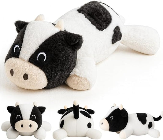 Weighted Cow Plush Pillow – 22-Inch, 4 lbs Heavy Stuffed Animal Toy, Soft & Cute, Calming & Stress Relief, Real Hug, Sleep Companion, Birthday Gift & Travel Companion for Kids and Adults