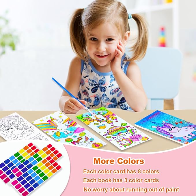 BAOXUE Water Color Paint Sets for Kids, Pocket Watercolor Painting coloring Book, Paint With Water Books for Kids Ages 4-8, Art Craft Set for Girls Boys Drawing with Brush