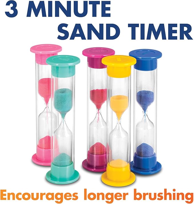 Practicon Child Deluxe Dental Care Kit, Travel Size Bundle w/Toothbrush, Crest Toothpaste, Floss, Lip Balm and Sand Timer, TSA Friendly Kids Oral Care Kit