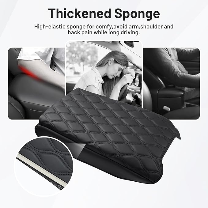 Autorder Center Console Cover for Nissan Pathfinder 2022-2025 2026 Accessories Armrest Cushion Cover Nappa Leather Middle Console Covers Pathfinder Console Cushion Pad Anti-Scratch