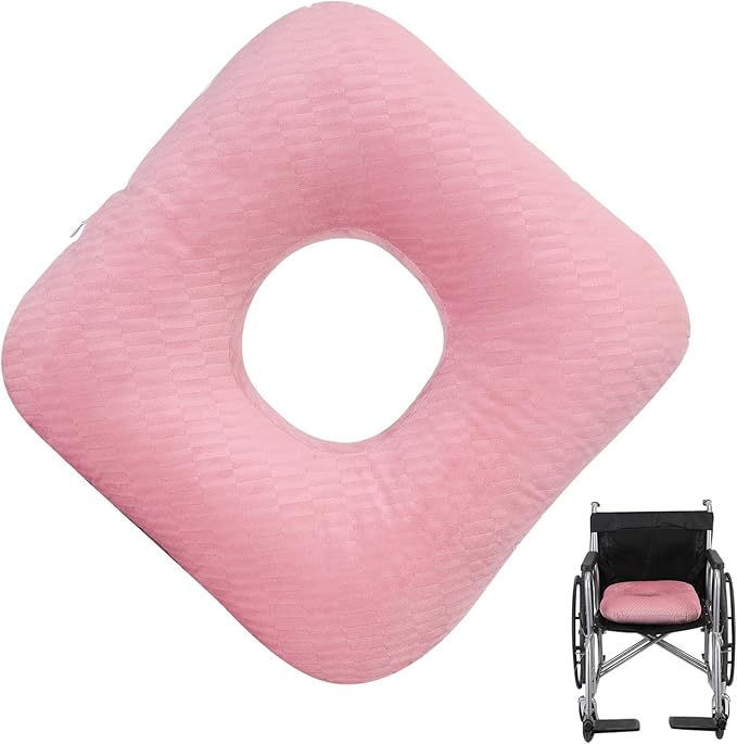 Anti-Slip Wheelchair Cushions, Bed Sore Cushions for Butt, Ergonomic Innovations Orthopedic Donut Pillow, Medical Seat Cushion for Sciatica, Back, Coccyx, Pressure Sore (Pink)