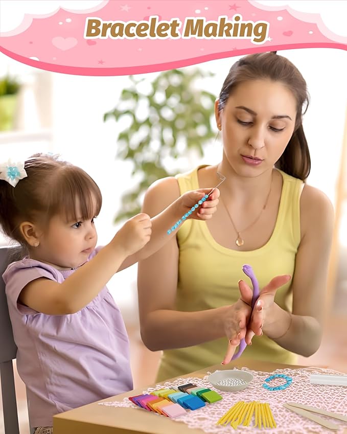 DIY Make Your Own Clay Jewelry Dish Craft Kit for Girls - Jewelry Dish Making Kit, w/24 Color Polymer Clay, 7 Circle Cutters, Rollers,212 pcs Earring Making Tools Arts and Crafts for Kids Ages 8+