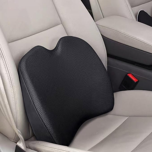 Super Soft Lumbar Support Pillow for Car, 100% Memory Foam Lumbar Pillow with Breathable Removable Cover, Ergonomic Design - Back Pillow Lumbar Support Pillow for Office Chair/Back Pain Relief(Black)