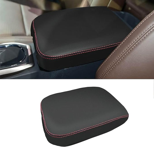 SUNBREATH Compatible with Center Console Armrest Cover for Toyota Tacoma 2016-2023 Leather Arm Rest Storage Box Lids Cushion Protector Pad