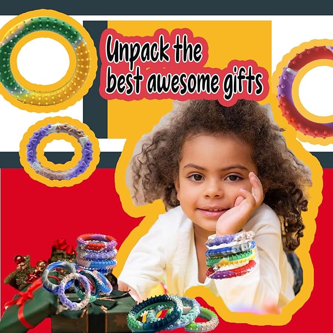 12pcs Random ColorSensory Fidget Toys for Kids Adults ， Stretchy Fidget Bracelet &Texture & Calming Autism Sensory Toys for Special Needs Autistic Children &Calm Down Toy for Toddler Girls Boys
