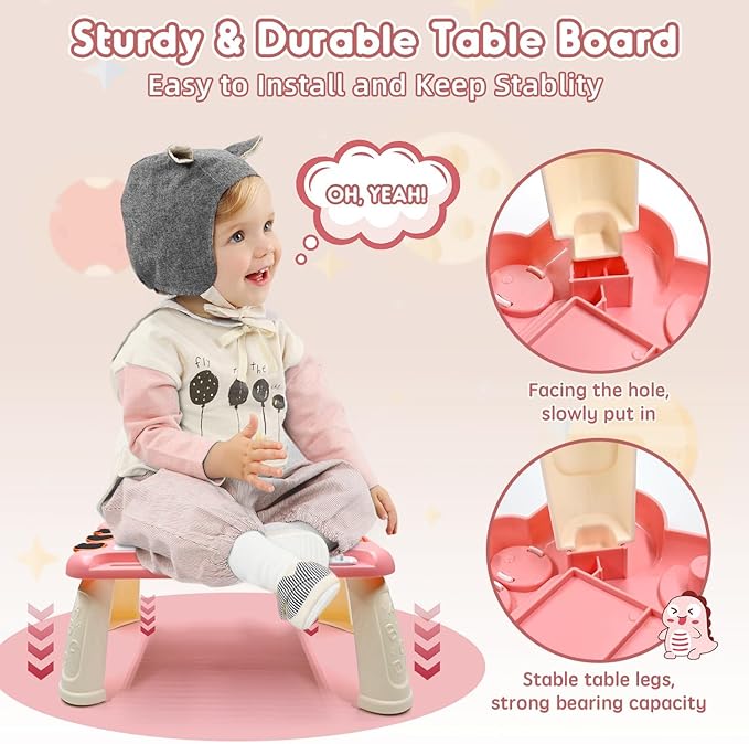 AiTuiTui Magnetic Drawing Board Toddler Toys with Legs for Girls, Color Sketch Writing Scribble Doodle Pad Travel Games, Educational Learning Kids Toys for Birthday or Valentine Gift (Pink)