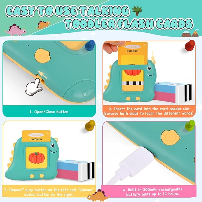 Talking Flash Cards Toys for Toddlers 1 2 3 4 5 6, 510 Sight Words, Montessori Educational Learning Interactive Toddler Toys,Speech Therapy Toys, Birthday Christmas Ideal Gift