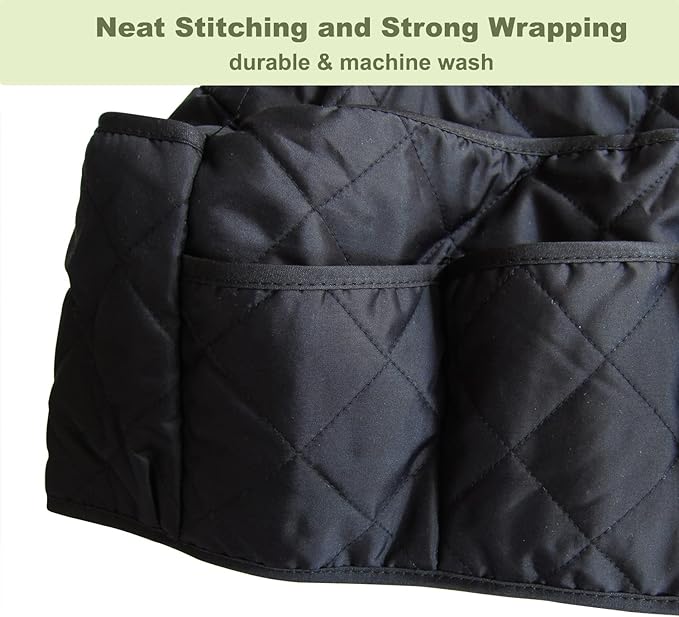 Black Sofa Armrest Organizer with 14 Pockets for Recliners Armrest Covers for Remote Control Holder for Couch Organizer Armchair Cover with Pockets for Phone Ipad Keys Magazine Storage