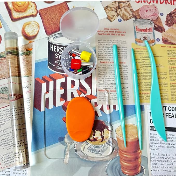 13PCS Polymer Clay Tool Set Acrylic Clay Roller with Acrylic Sheet Backing Board Clay Modeling Shaping Tool Round Shape Clay Cutters for Pottery Polymer Clay DIY Sculpting Craft