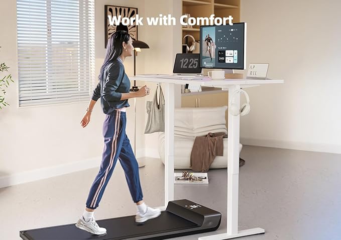 YDN Electric Standing Desk Adjustable Height, Stand up Desk with Cable Management, Home Office Desks with Splice Board & Frame, 40 x 24 Inches, Warm White