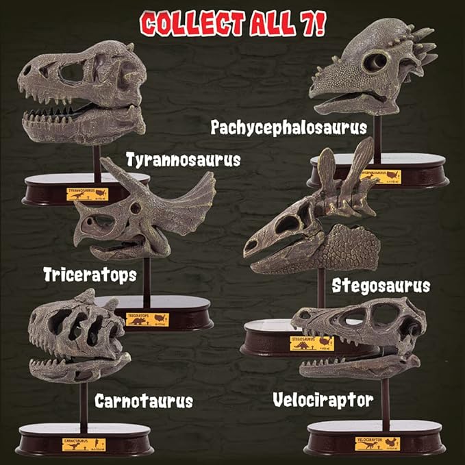 ArtCreativity Dinosaur Excavation Kit for Kids, Brachiosaurus Skull Excavating Set with Fossil Digging Tools and Stand, Fun Science Activity Toy, Educational Dinosaur Gift for Boys and Girls