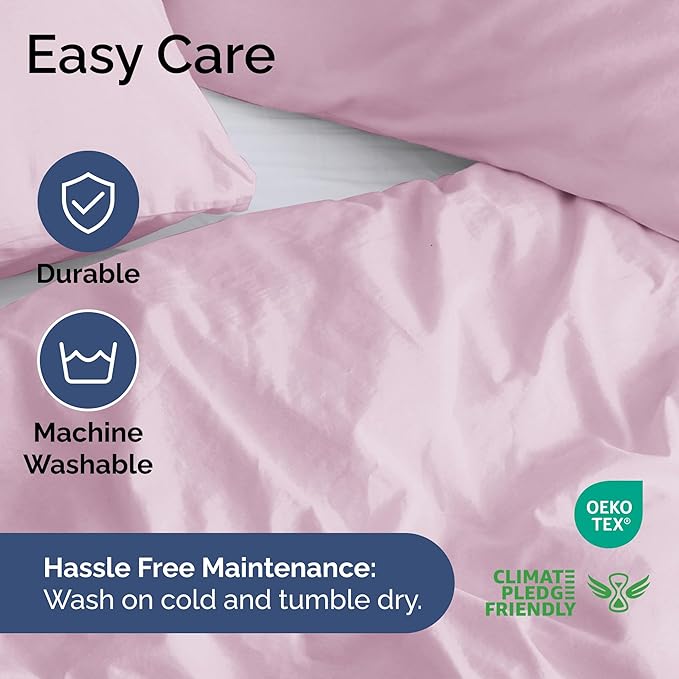 Duvet Cover Twin/Twin XL Size Set - Extra Soft Duvet Cover 68 x 90 with 1 Pillow Sham - Hotel Luxury, Easy Care and Fade Free with Zipper Closures & Ties - Comfy, Breathable Bedding Set (Light Pink)