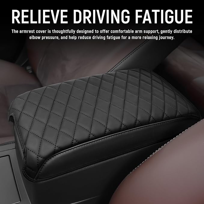 Bercicci Center Console Armrest Cover Compatible with Toyota 2012-2017 Camry Accessories Leather Material Center Console Liner Protection