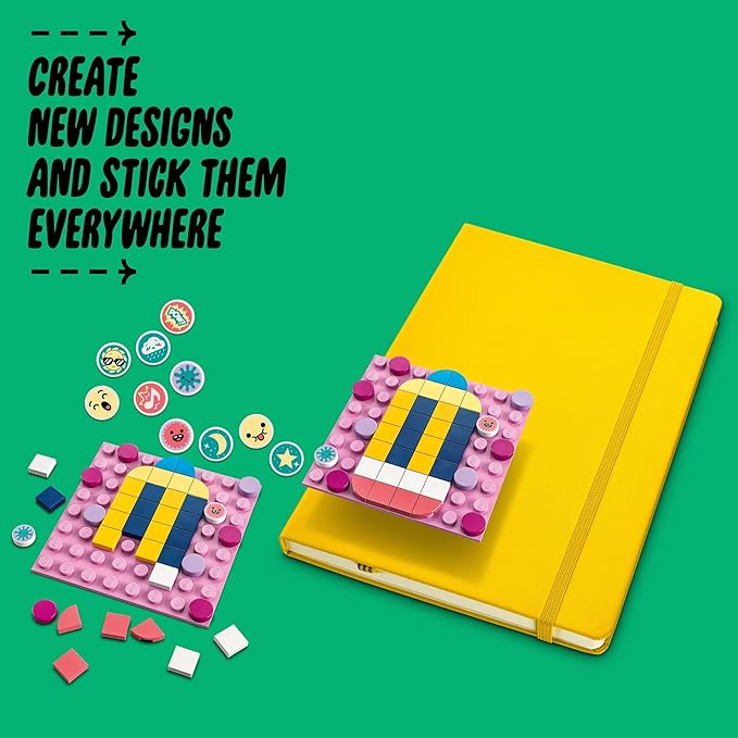 LEGO DOTS Adhesive Patches Mega Pack 41957 Arts and Crafts 5-in-1 Mosaic Making Building Kit, DIY Sticker Patches, Gift Idea for Creative Kids, Make Custom Designs for Notebooks, Phone Cases and More
