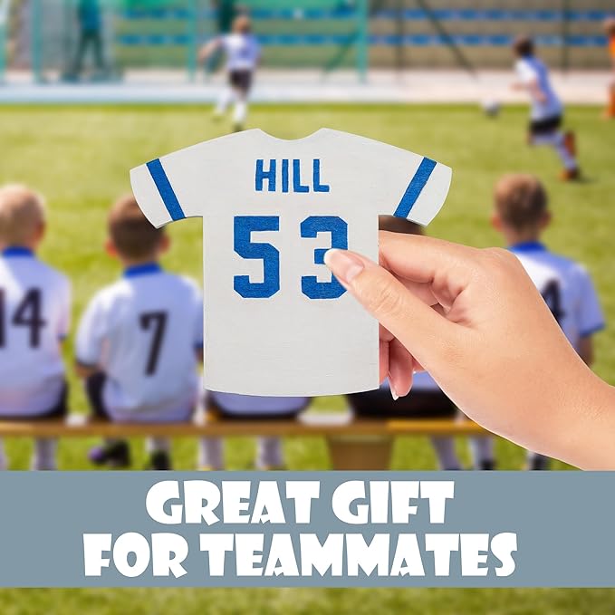 Attatoy Sports Kids’ Wooden Craft Kit (Party-Pack); Sport Jersey Decorating Art Painting Set w/ 25 Sports Shirt Cutouts