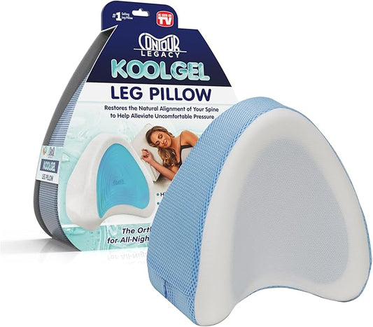 Contour Legacy Cool Leg & Knee Foam Support Pillow for Side Sleepers Soothing Relief for Back, Hips, Knees, Joints, Nerves & Muscles