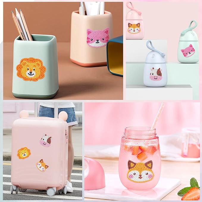 24 Pack Kid's Valentine's Day Cards with 5D Diamond Sticker Kits For Kids, Painting Craft Gift for Girls and Boys School Valentine Exchange Gift, Valentine's Party Favors Supplies & Art Activity