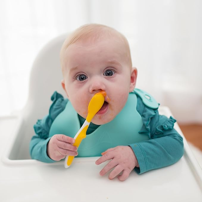 Dr. Brown's Soft-Tip Toddler Spoons with Long Handle for Baby-Led Weaning, BPA Free (Pack of 6)