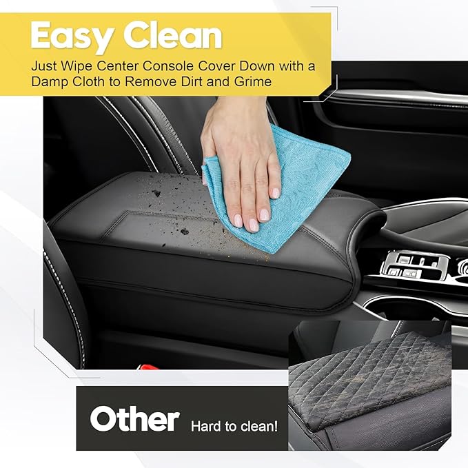 FIILINES Center Console Cover for Honda Pilot 2023-2025 2026, Ridgeline/Passport 2024-2026, with Hidden Pockets Armrest Cover Pad Cushion Protector Pilot Accessories Armrest Cover Anti-Scratch