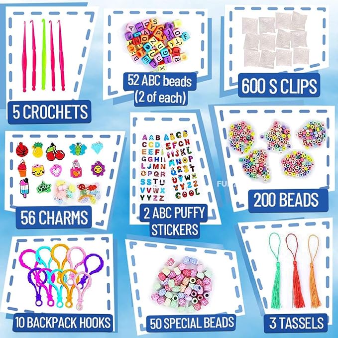 FUNZBO Rubber Band Bracelet kit - 9000+ Loom Bracelet Kit, 32 Colors Loom Bands for Bracelets Making Kit, Rubberband Bracelets Kit Toy for Toddlers Girls Christmas Birthday Gift