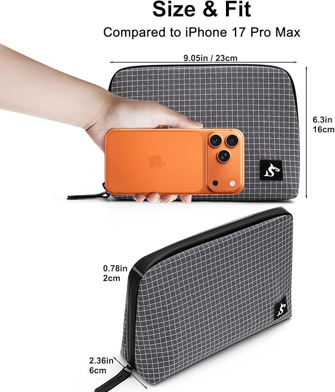 SIMTOP Cord Organizer Travel Small Tech Bag Pouch Case for Cords, Charger, Hard Drive, Power Bank – Water-Resistant Electronics Organizer, Small Portable Gadget Case for Travel