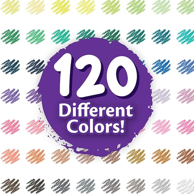 Crayola Colored Pencils Set (120ct), Coloring Book Pencils, Kids Art Supplies, Bulk Colored Pencils, Presharpened, Gifts for Kids, Ages 3+