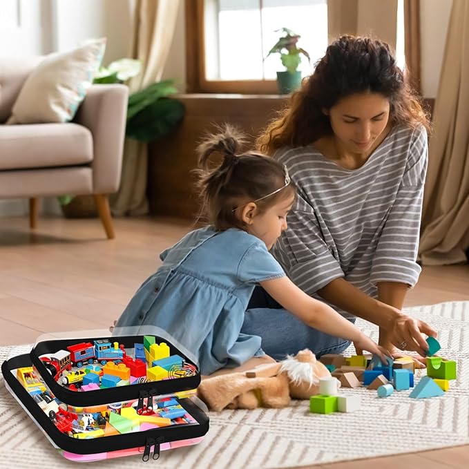 Clear Hard Shell Zipper Case,Clear Toy Storage Pouch,Waterproof Transparent Organizer Cosmetic Case for Travel, Office, Home (Black, 3*M)