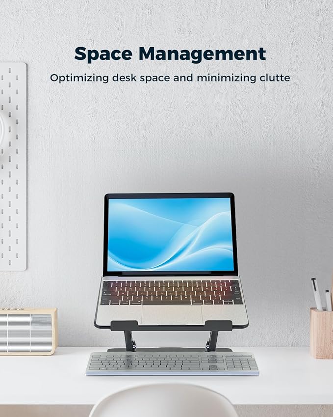 Adjustable Laptop Stand for Desk - Portable Laptop Riser with Rotating Base, Foldable Aluminum Computer Stand, Ergonomic Laptop Holder for MacBook Pro/Air Dell HP Notebook up to 15.6" (Mint Green)