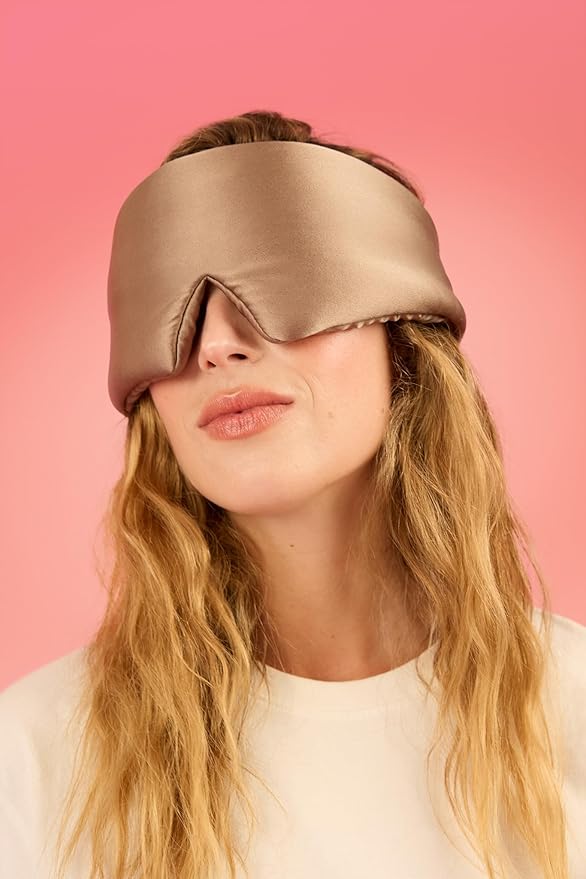 Glow People Silk Sleep Mask – 100% Mulberry Silk Eye Mask for Sleeping, Total Blackout, Cloud-Soft and Adjustable for Beauty Sleep and Travel - Mink
