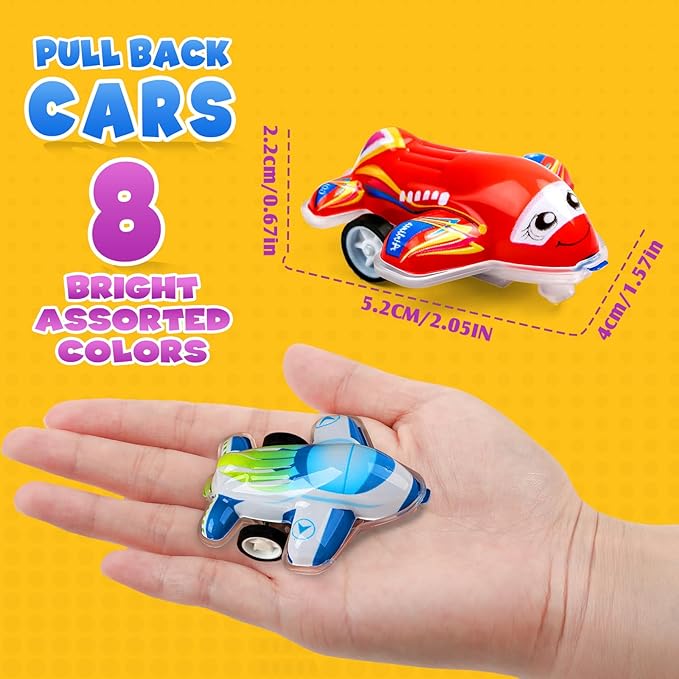 50 Pcs Toy Cars Mini Pull Back Cars, Small Racing Car Carnival Prizes Classroom Rewards, Party Favor for Kids, Pinata Stocking Goodie Bag Stuffers Birthday Toy for Girls Toddler Boys