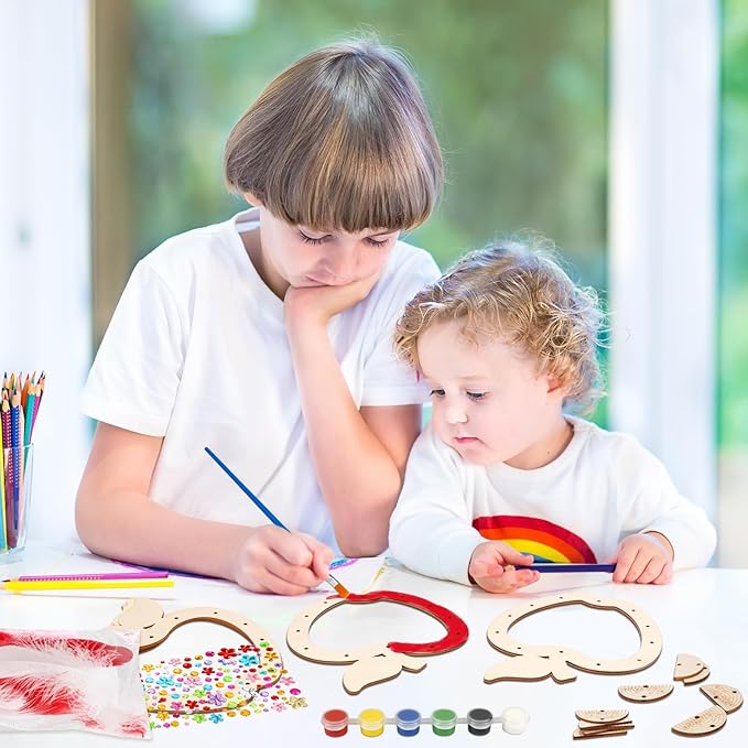 Fennoral 6 Pack Dream Catcher Craft Kit for Kids Paint You Own Apple with Rainbow Dreamcatcher DIY Coloring Wooden Art and Craft for Classroom Art Activity Teacher Appreciation Gifts