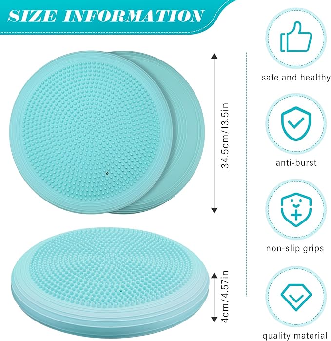 Libima 4 Pcs Wiggle Seat Inflated Wobble Cushion for Sensory Kid 13 Inches Balance Disc Flexible Seating for Classroom Sensory Pad for Chair Wiggle Cushion