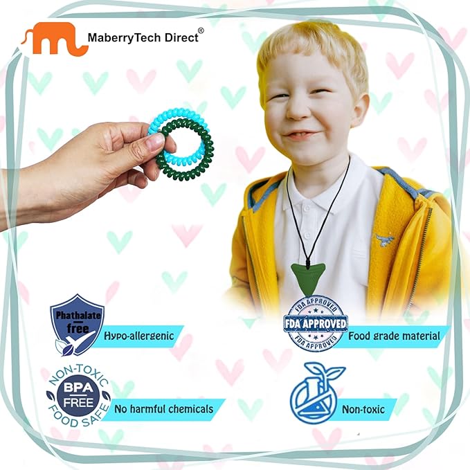Sensory Chew Necklaces for Boys Girls, 15 Pack Stretchy Chewy Necklace Coil Bracelets for Kids with Autism Anxiety ADHD SPD, Sensory Chew Toys Reduce Chewing Biting Fidgeting for Adult Chewer