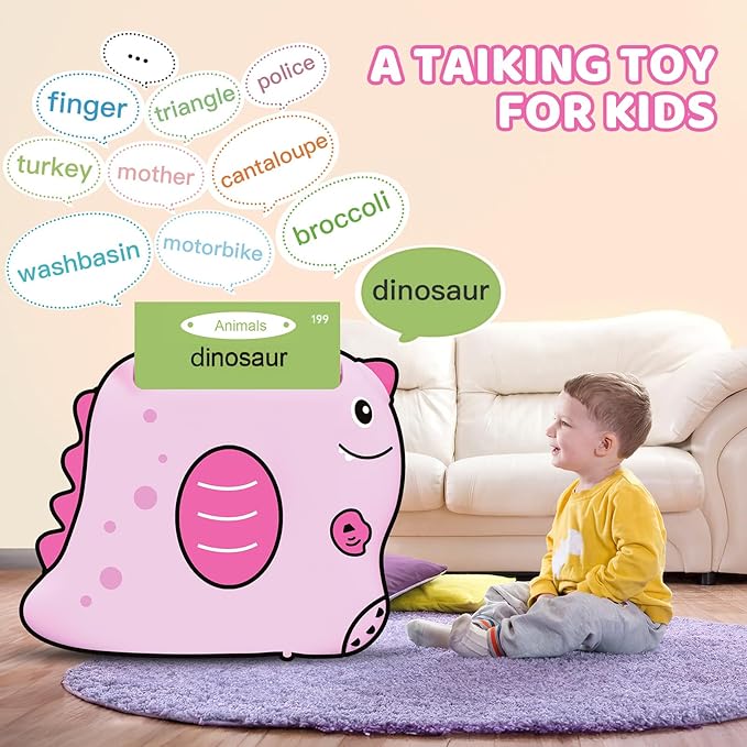 Talking Flash Cards, Montessori Learning Toy for Toddler, Autism Sensory Product Speech Therapy Toys, Preschool Kindergarten Educational Toy Sight Words Phonics for 2 3 4 Year Old Boys Girls