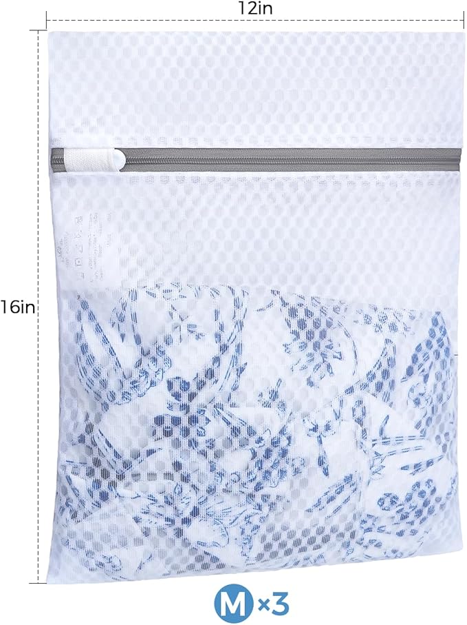 BAGAIL Laundry Bags Mesh Wash Bag for Intimates Lingerie and Delicates,3Pcs(Honeycomb,3M)