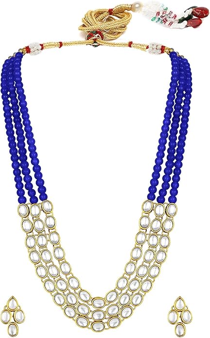 Aheli Indian Traditional Faux Kundan Long Necklace Jewelry Set with Earrings Gift for Women