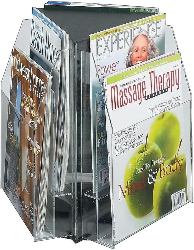 Safco Products 5698CL Reveal Table Top Literature Display, 6 Magazine, Clear