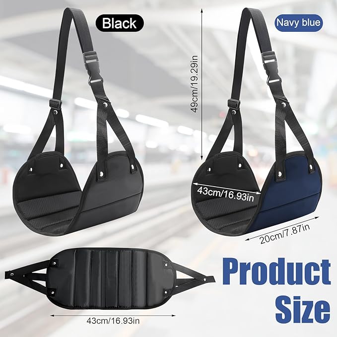 2pc Travel Foot Hammock – Portable Hanging Foot Rest for Airplane, Train, Office & Home – Adjustable Strap, Comfortable & Ergonomic Leg Support for Long Flights, Swollen Feet Relief