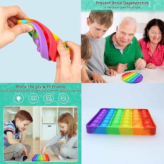 80 Pack Fidget Toys Pack,Pop Its Relieves Stress and Anxiety Sensory Toy for Kids Girls Adults ADHD,Christmas Party Favor,Classroom Rewards Prizes,Pinata Stuffers,Bulk Rewards Boxfor Boys and Girls